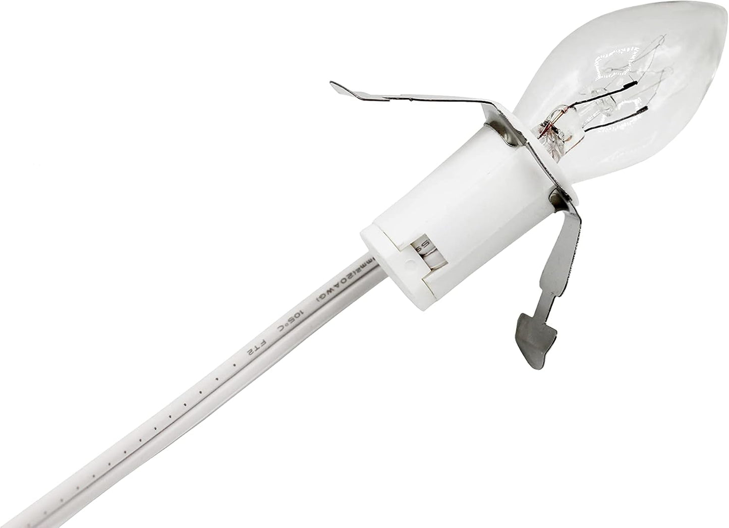 White Clip In Lamp Cord with Switch and 0.7 Watt LED Bulb for Christmas Villages - 6 Foot