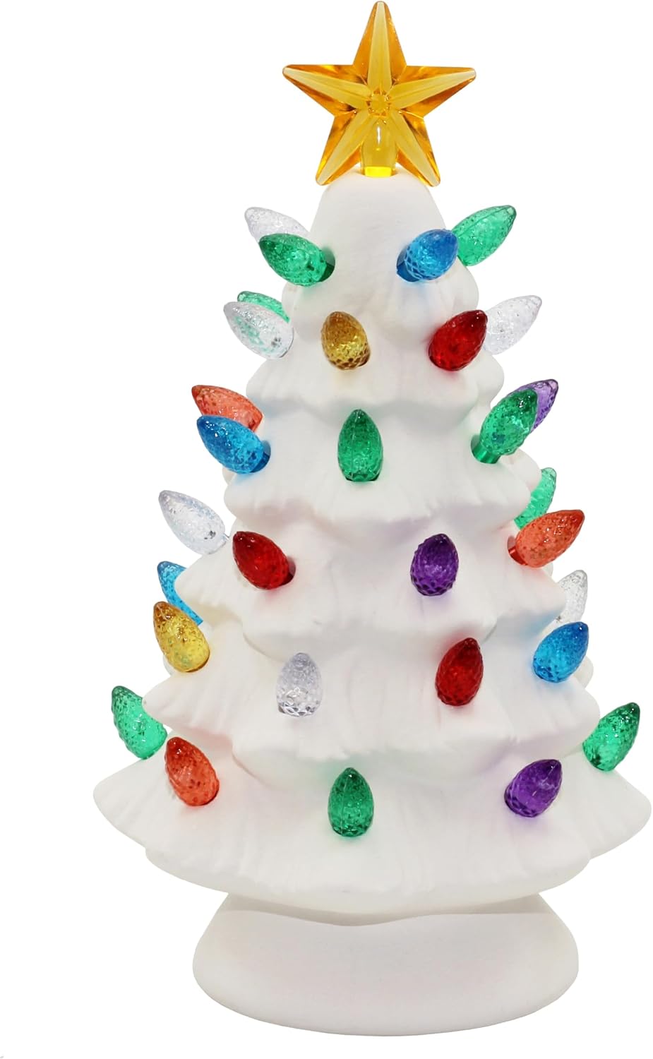 Creative Hobbies BIS 2011 11-inch unfinished ceramic Christmas tree and base with multicolored twist inserts and star topper