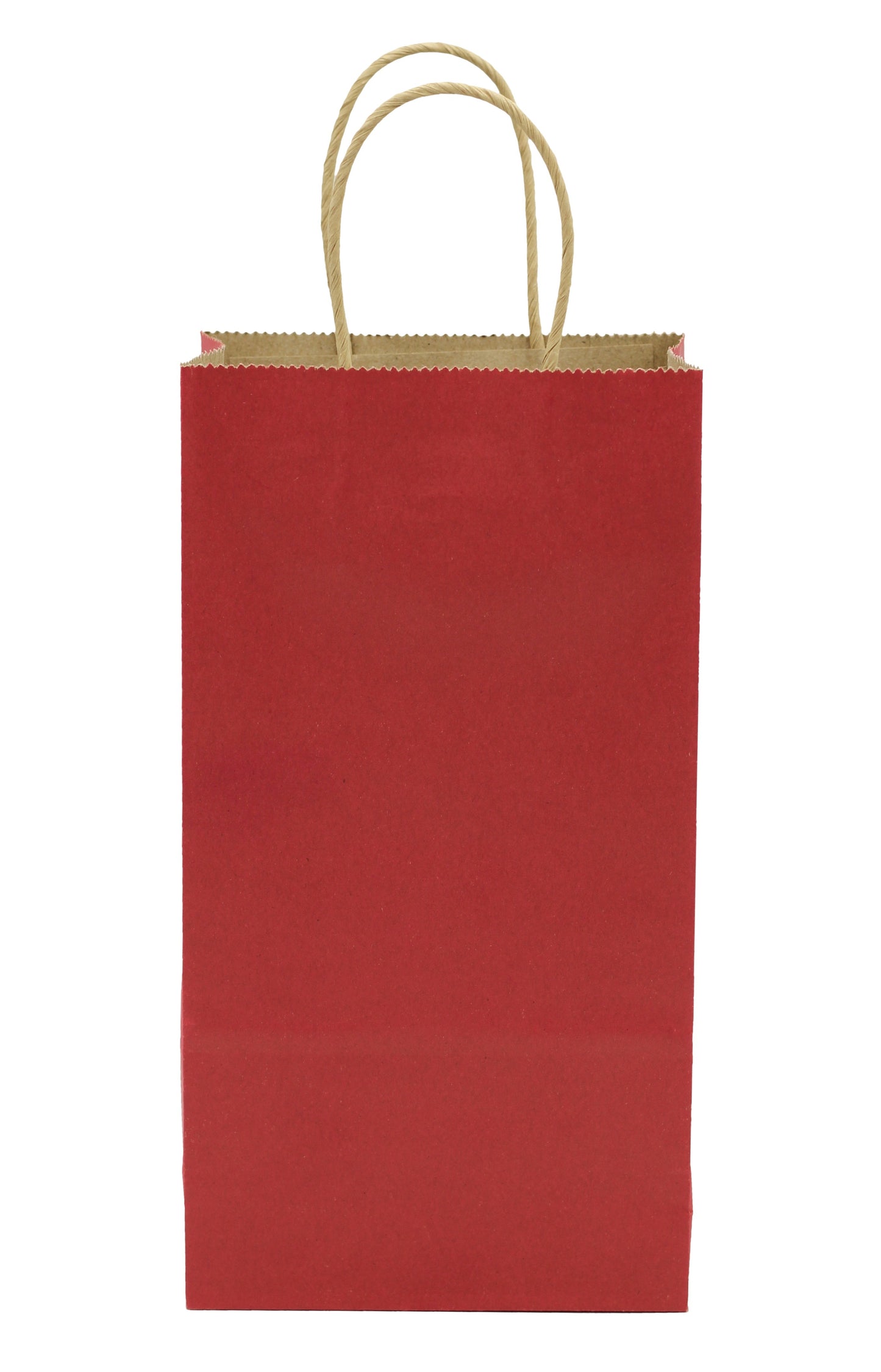 Small Paper Gift Handle Bags, 5.25" x 3" x 8.5" Size, Deep Red, 24 Piece - detail