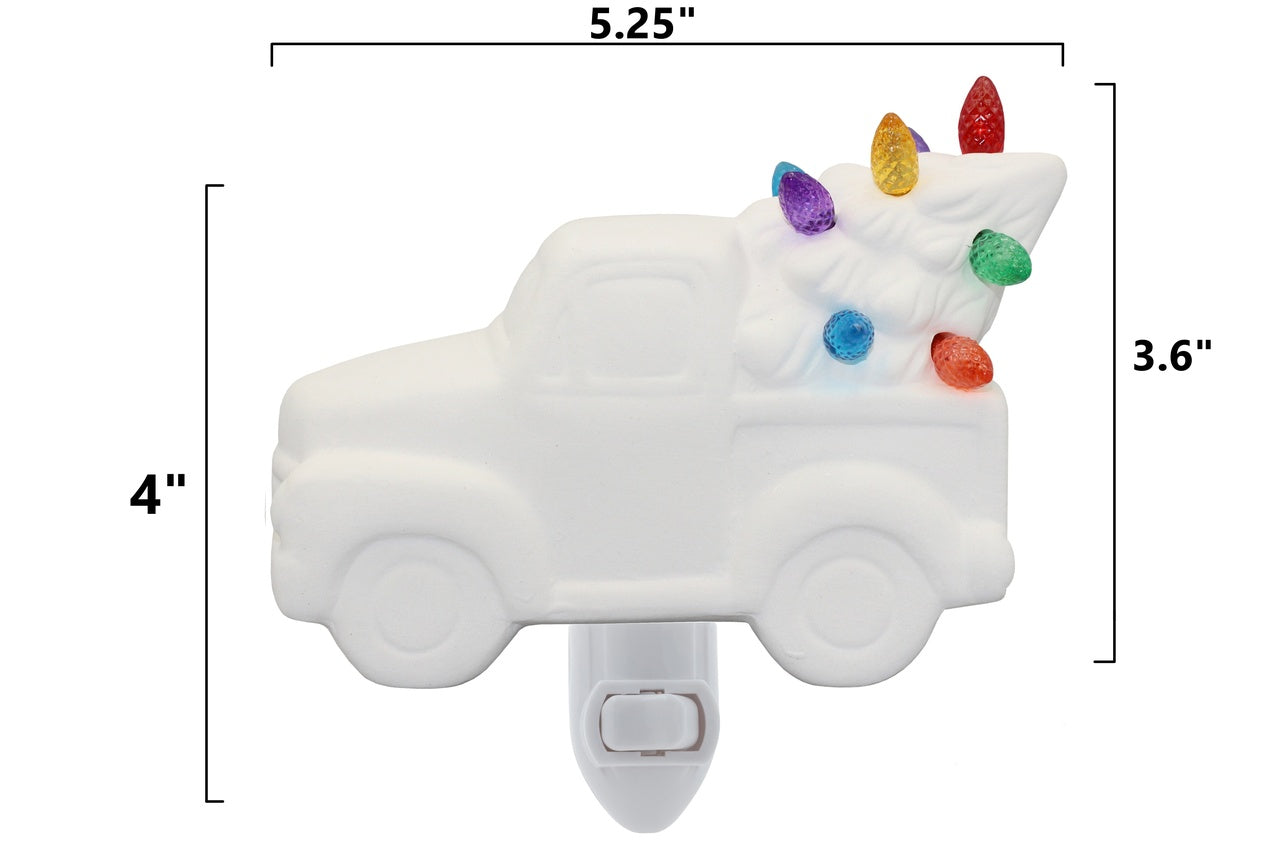 Creative Hobbies Ceramic Bisque Truck with Tree Night Light - Unpainted DIY - view 5