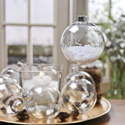 Creative Hobbies 3.15" (83mm) Round Clear Plastic Ball Ornaments - view 6