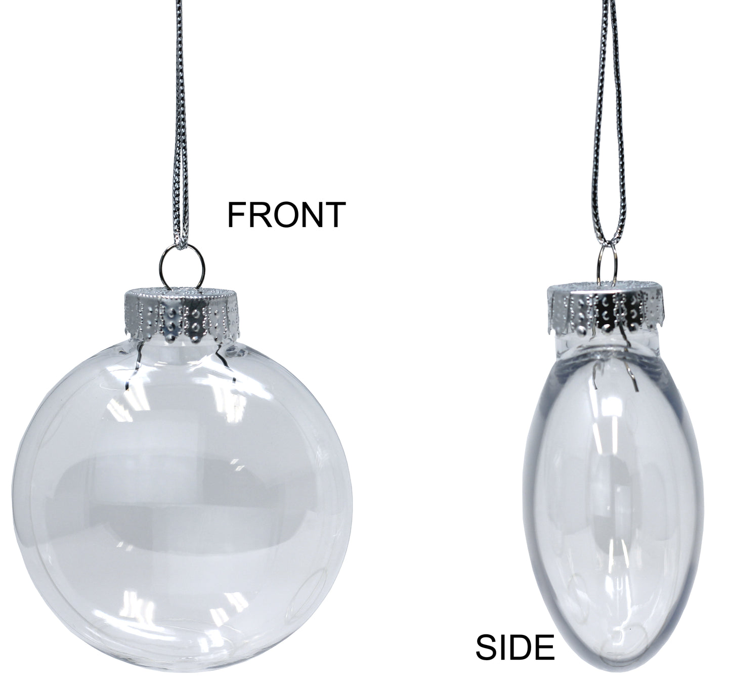 Clear Plastic Round Disc Ornaments 80mm (3.15") Great For Crafts - Box of 12 - side view
