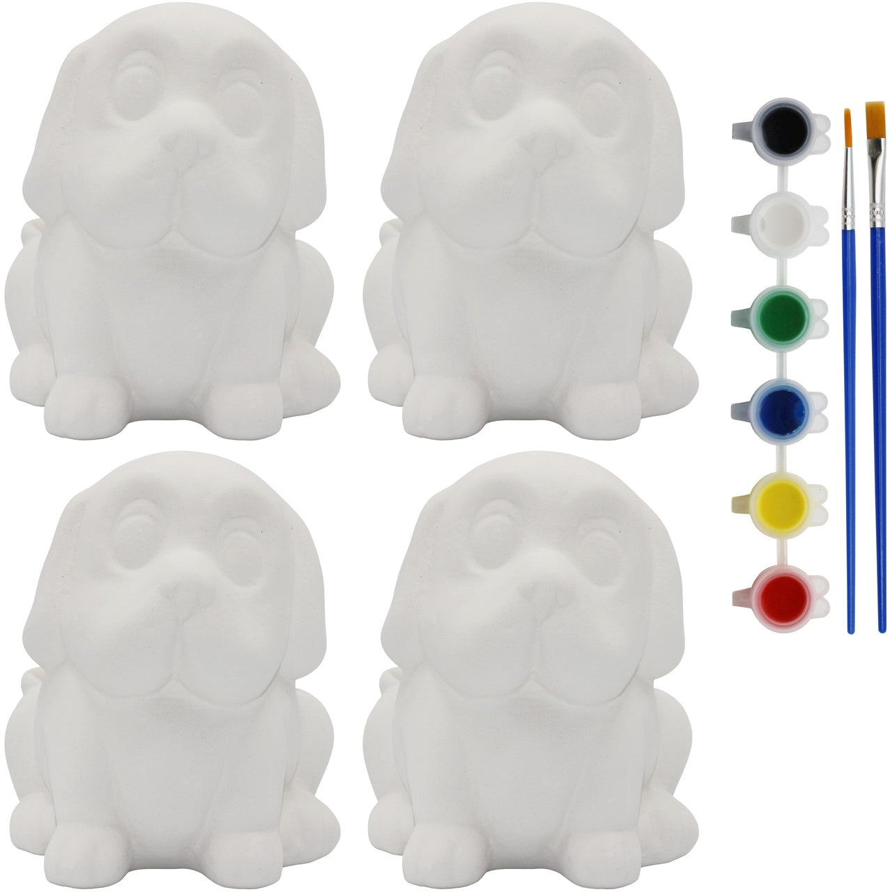 4 Pack of Ready to Paint Ceramic Bisque Dog Piggy Banks - view 6