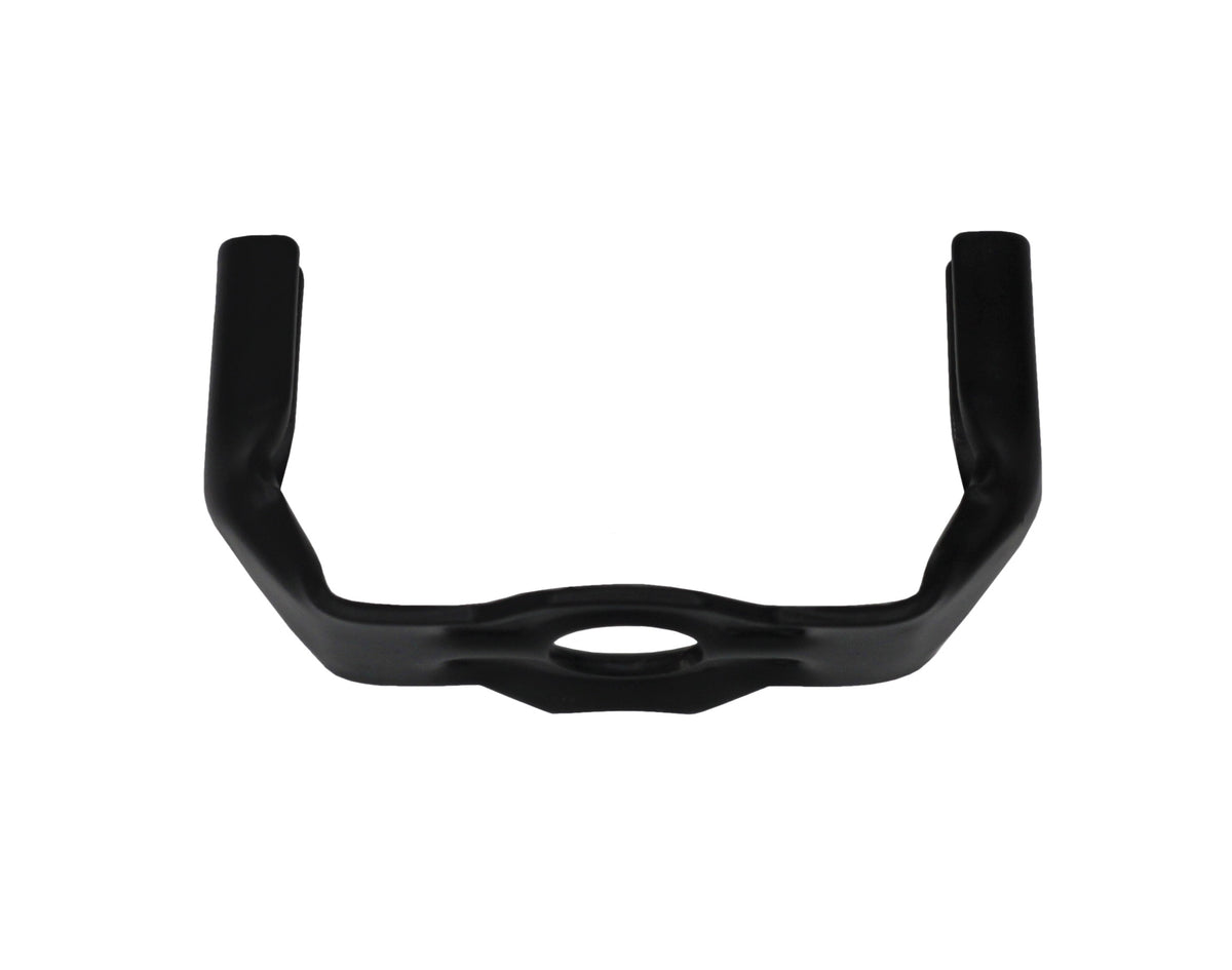 8 Inch Lamp Harp, Finial and Harp Base Set, Black Finish - detail