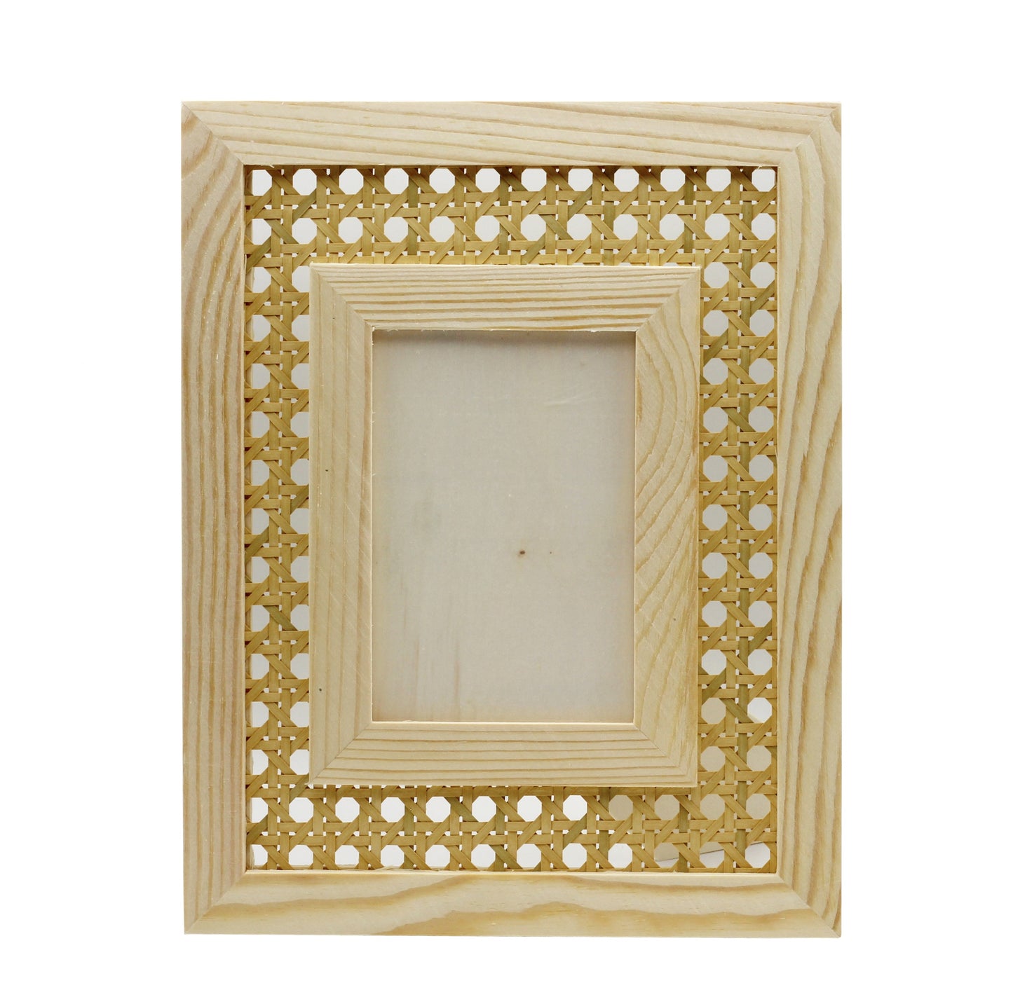 Unfinished Wood Cane Webbing Picture Frame, Paint or Decorate to Suit Your - view 7