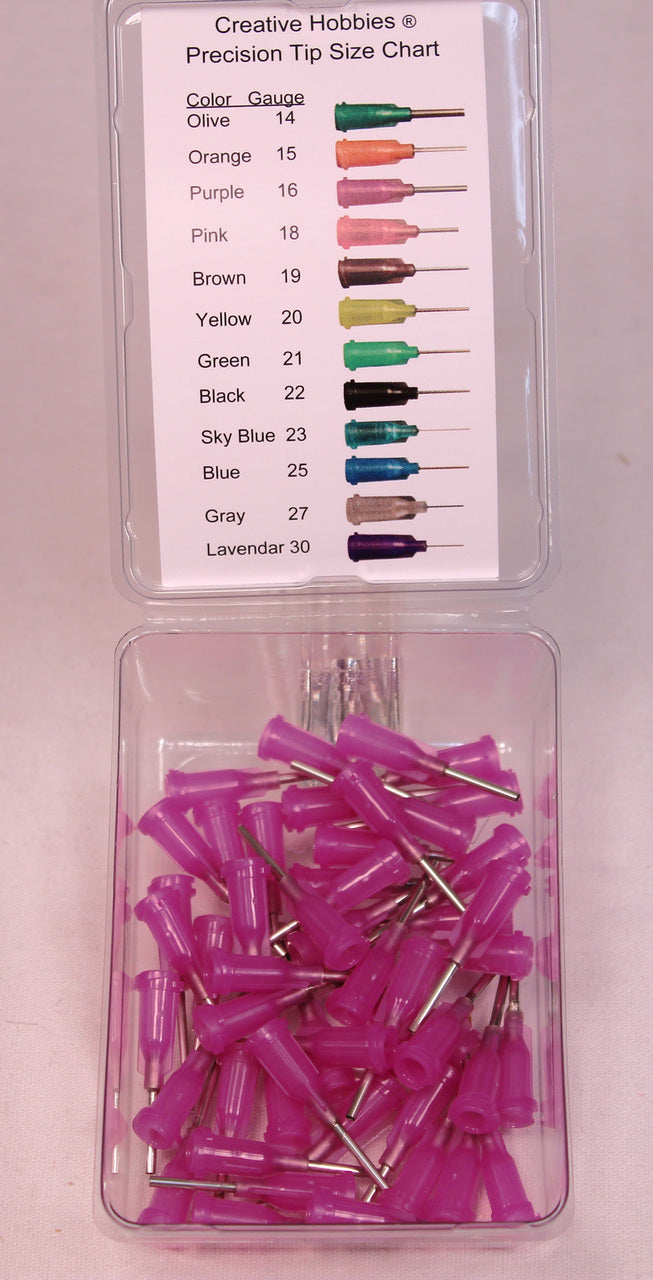 16 Gauge 0.5 Inch, Purple Color, Precision Applicator Dispensing Needle Tips, - side view