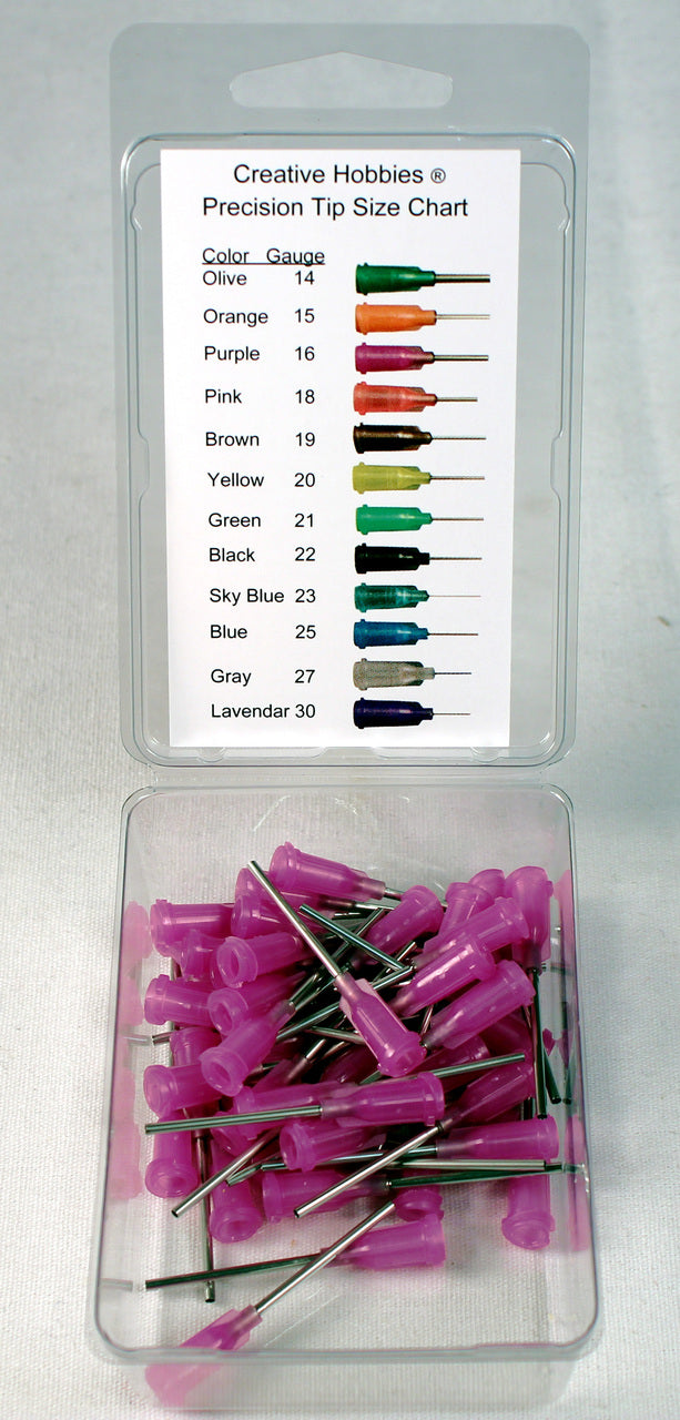 16 Gauge 1.0 Inch, Purple Color, Precision Applicator Dispensing Needle Tips, - side view
