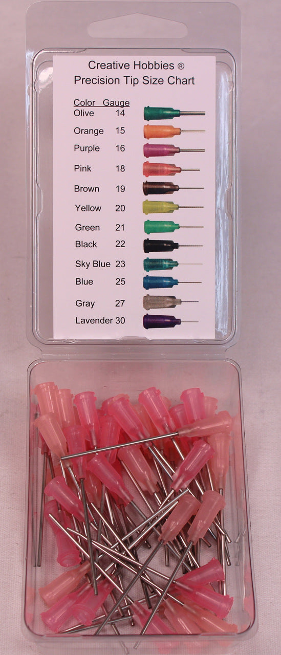 18 Gauge 1.5 Inch, Pink Color, Precision Applicator Dispensing Needle Tips, 50 - side view