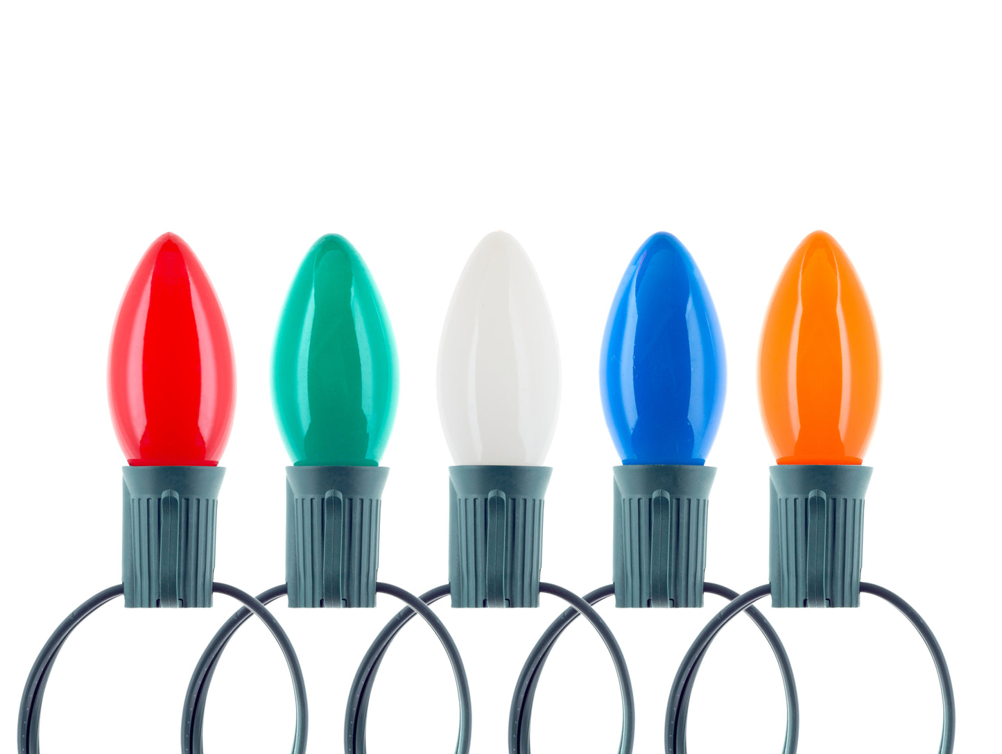 25 Ft Christmas Light String Multi Color Ceramic C9 Light Bulbs Indoor/Outdoor - detail