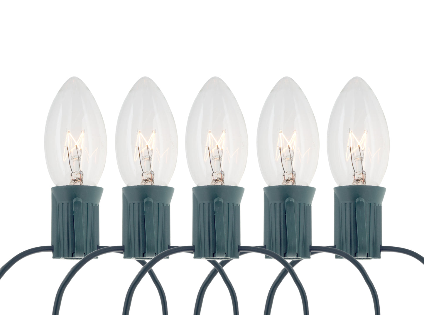 25 Ft Christmas Light String with Clear White C9 Light Bulbs for Indoor/Outdoor - detail