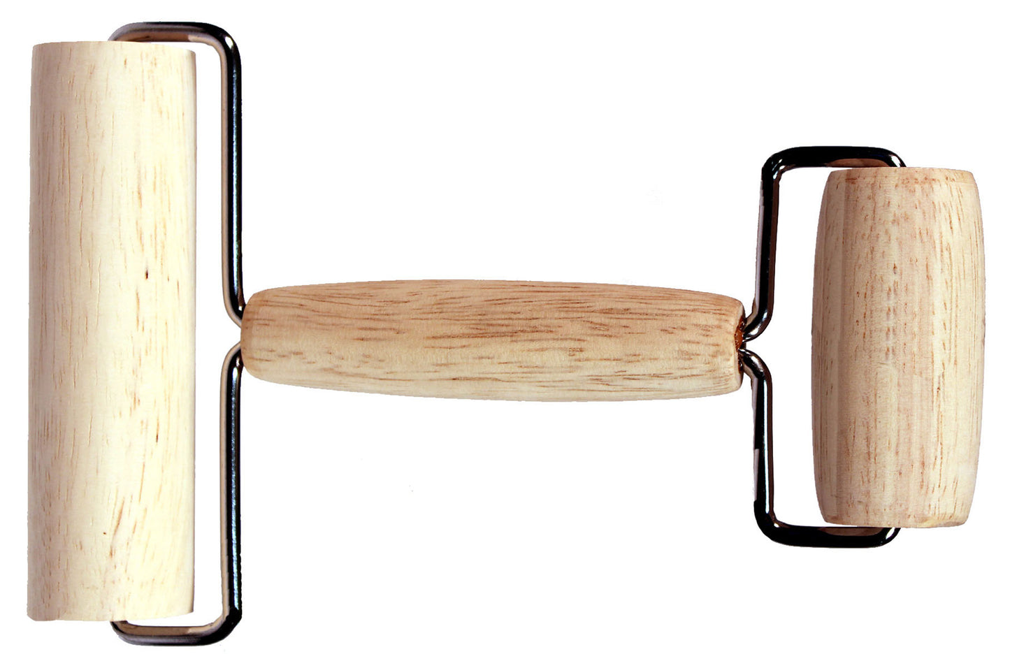 Hardwood Pony Roller Dual Roller Tool for Ceramic and Pottery Clay Working - chrome
