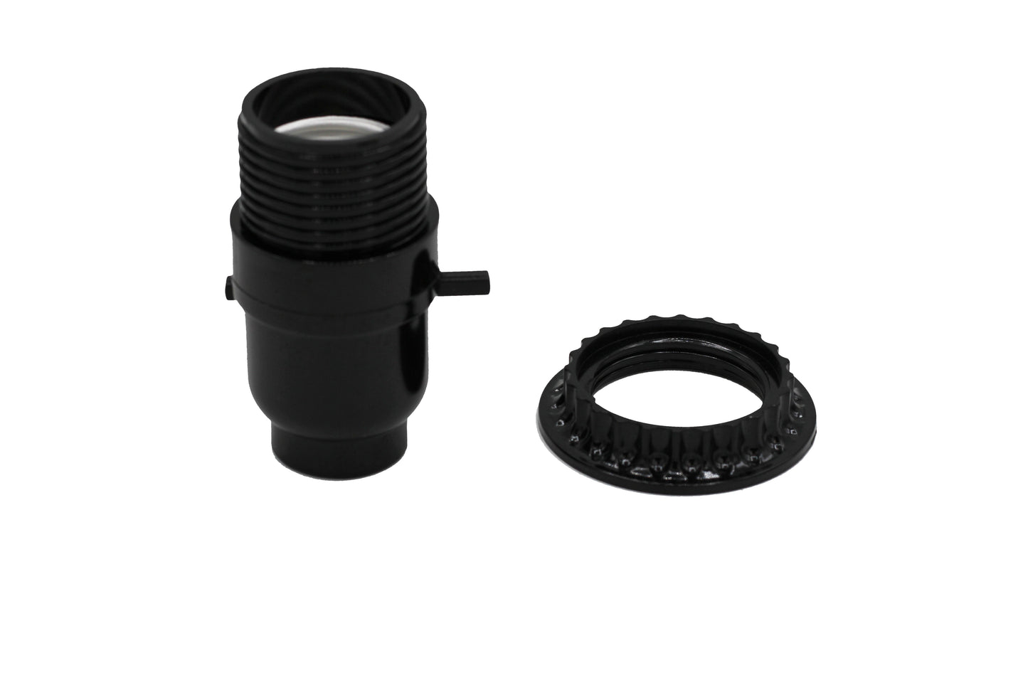 Black Phenolic Push Thru Socket with Uno Ring, 1/8 IP Thread Cap (2 Pack) - detail