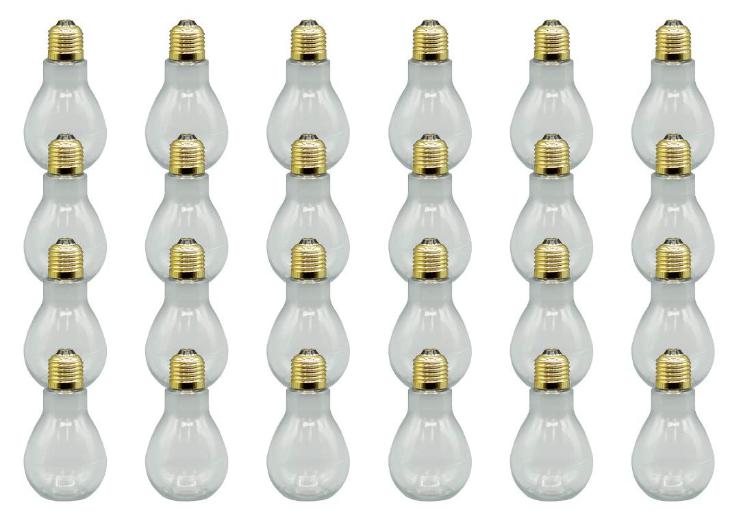 Clear Plastic Fillable Light Bulbs, Great for Candy, Weddings or Crafts, 4 Inch
