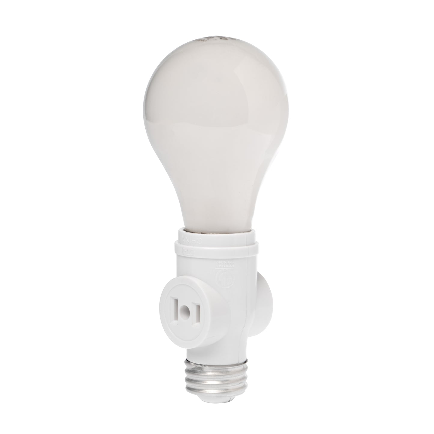E26 Light Bulb Socket to 2 Polarized Outlet Adapter – Convert Light Socket to 2 - close-up