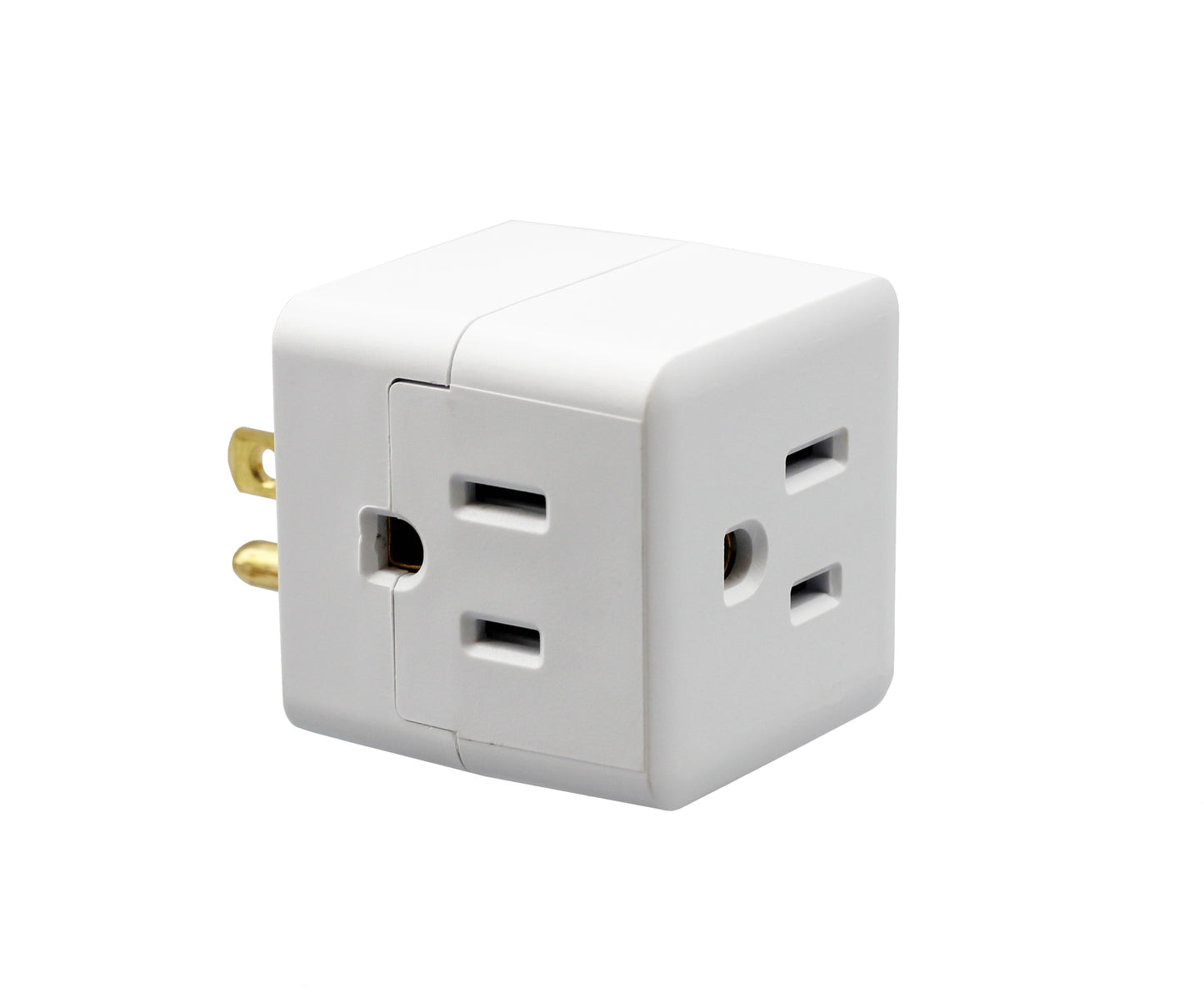 3 Outlet Wall Adapter Travel Cube – Grounder Splitter Turns One Outlet into - detail