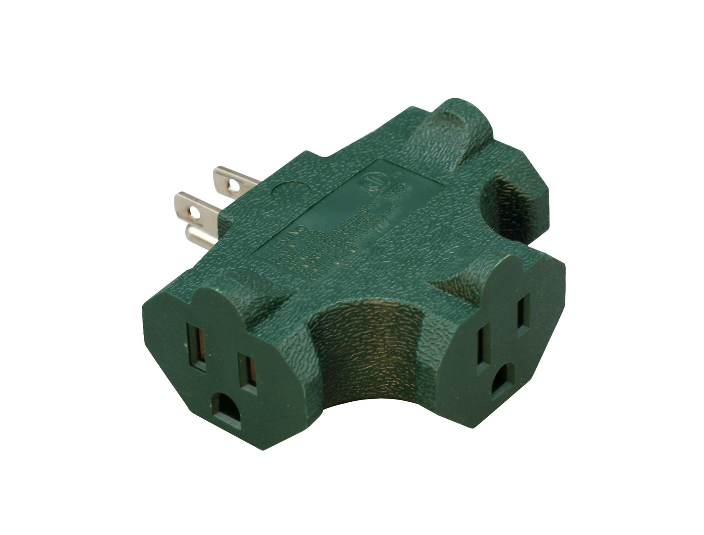 3 Outlet T Shaped Wall Plug Grounding Adapter Splitter Extender – Green Durable - view 5