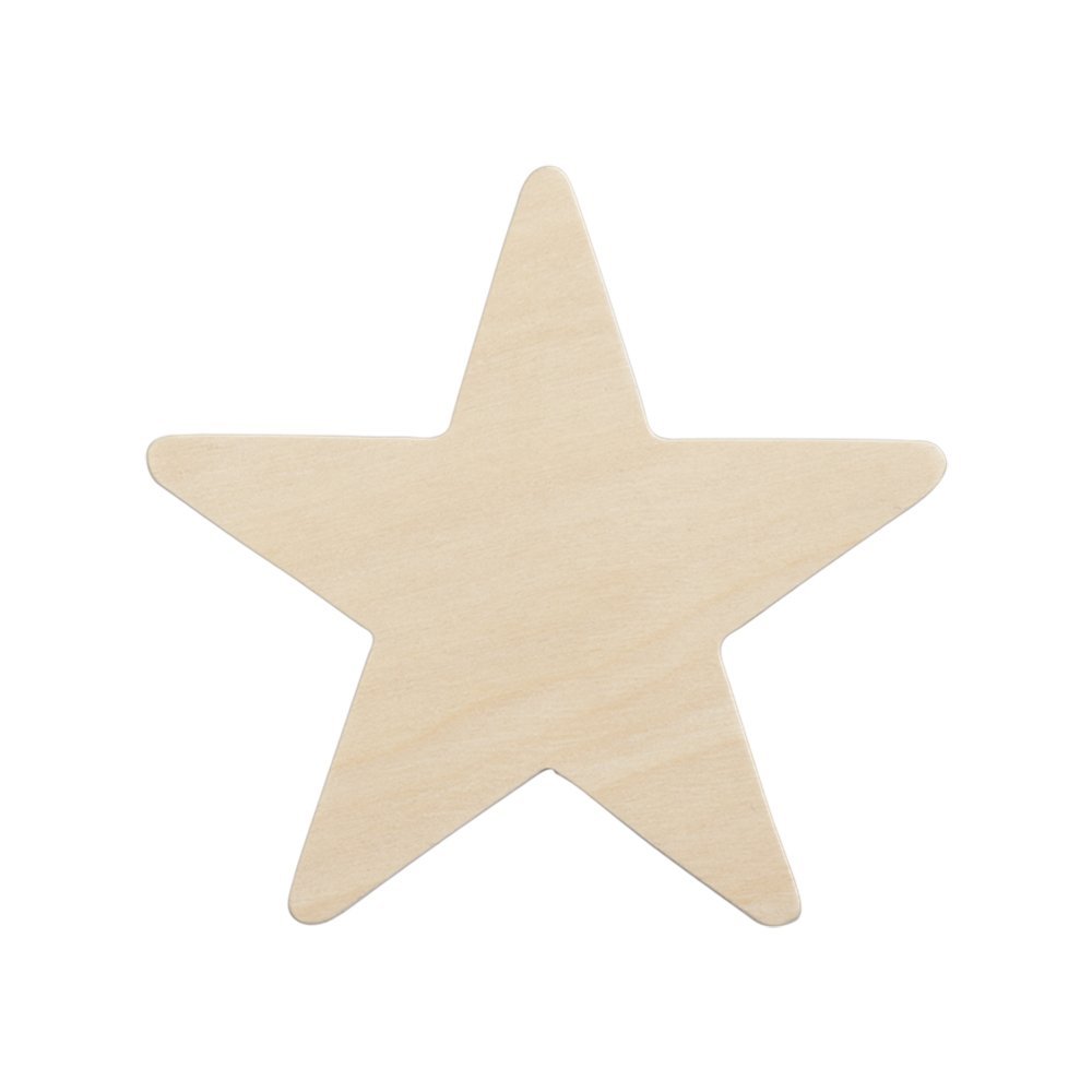 12 Unfinished Wood Cutouts - 3" Star - Ready to Paint! Perfect for camps! - detail