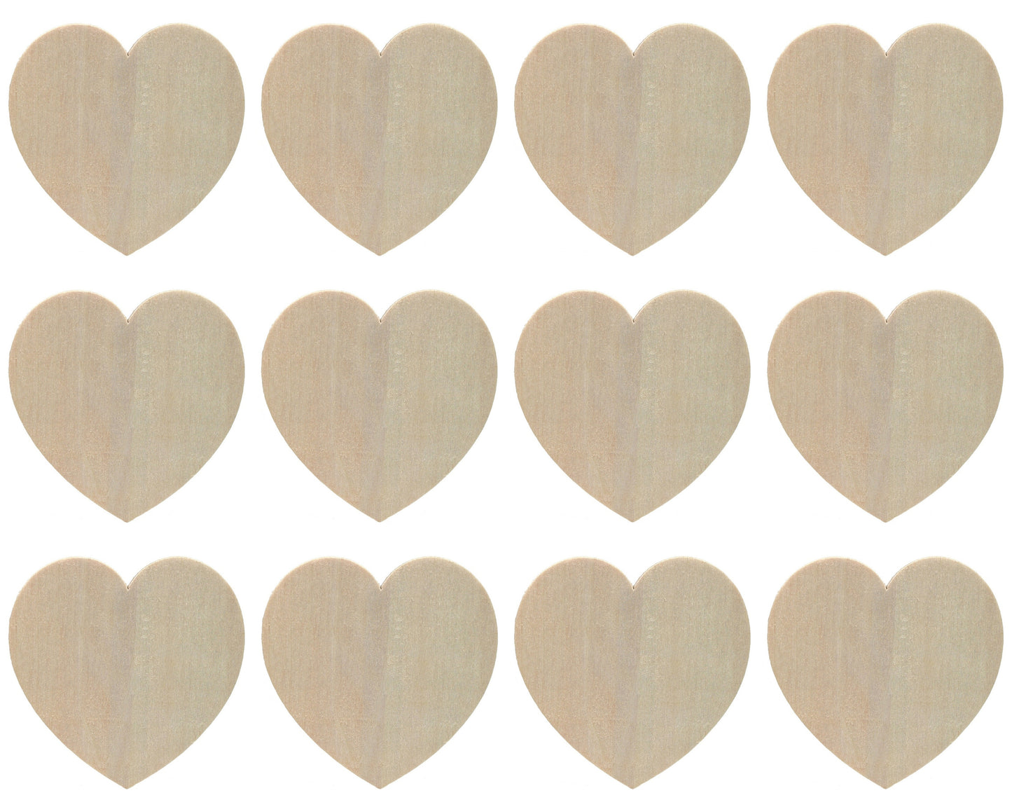 24 Unfinished Wood Cutouts - 3.5" Heart - Ready to Paint! Great Kid's Project! - close-up