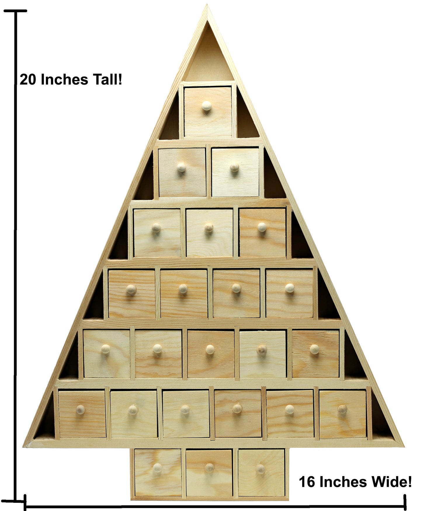 20 Inch Tall Christmas Tree Shaped Advent Calendar - Pre Assembled with 24 - view 5