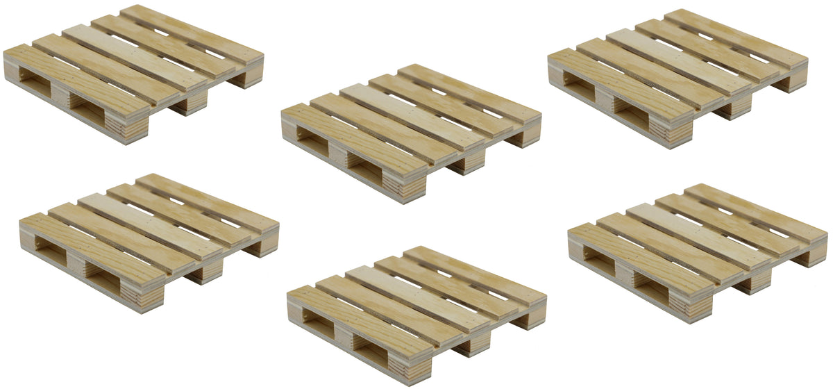 6-Pack Mini Wood Pallet Coasters for Beverages, Hot and Cold Drinks, Mini - wooden, for diy