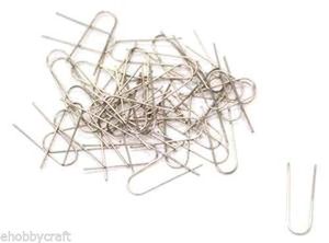High Temperature Wire U-Hook Jump Rings 50 pc pack for Ceramics, Glass Fusing - chrome, for pottery