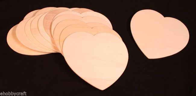 12 Unfinished Wood Cutouts - 4.75" Heart - Ready to Paint! Great Kid's Project! - for craft