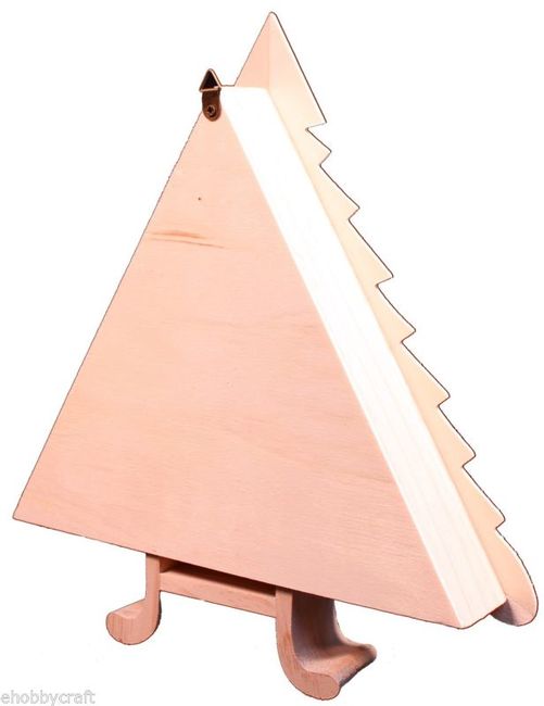 10" Tall Wood Christmas Tree Shadow Box Unfinished Wood Craft Display - side view