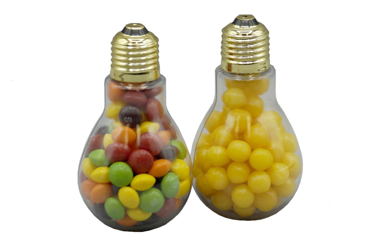 Clear Plastic Fillable Shaped Light Bulb w/ Removable Top Great idea! Lot of 10 - side view