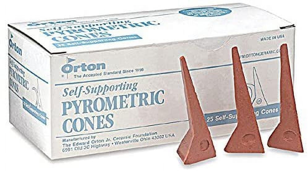 Orton self-supporting pyrometric cones with a 25-count box
