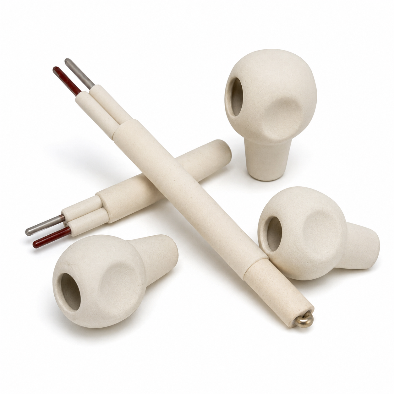 Skutt kiln replacement parts including Type K thermocouple and kiln sitter cone support bars