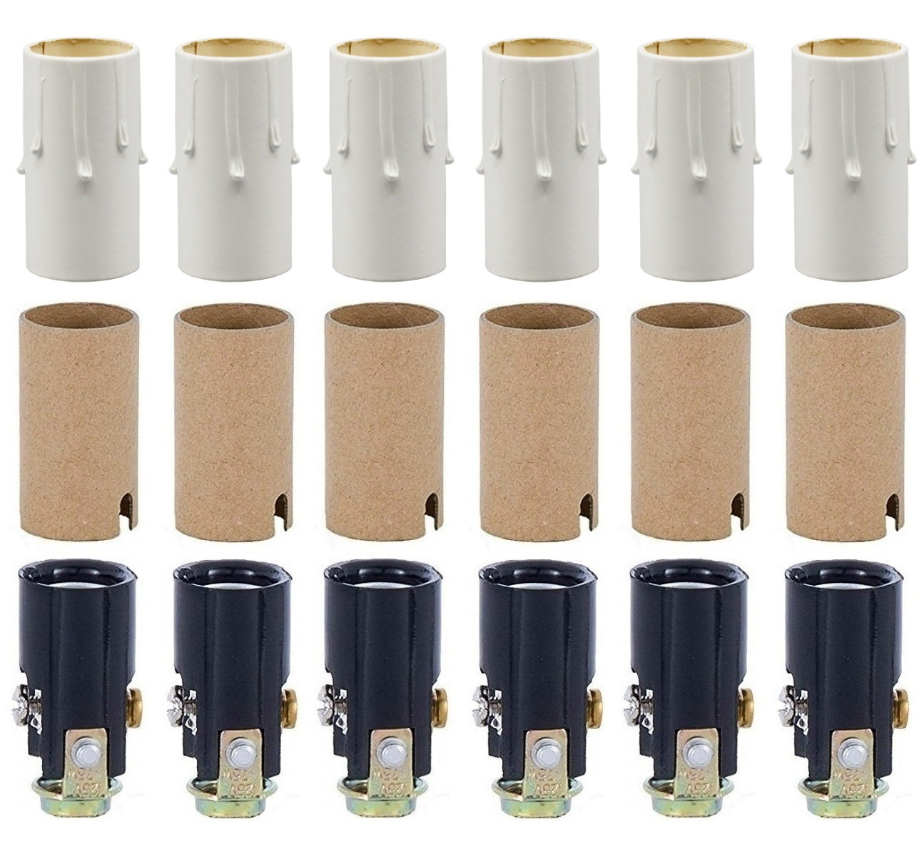 Chandelier Lighting Fixture Socket Kit, Adjustable Height Candelabra E-12 - for candle