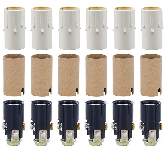 Chandelier Lighting Fixture Socket Kit, Adjustable Height Candelabra E-12 - for candle