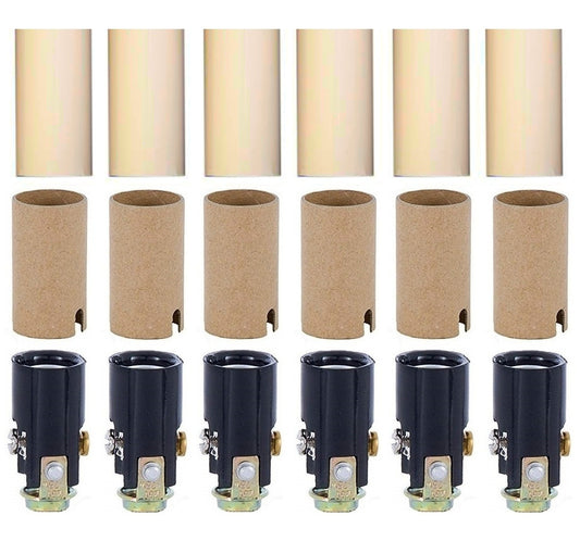Chandelier Lighting Fixture Socket Kit, Candelabra E-12 Sockets with Cardboard - plastic, for candle