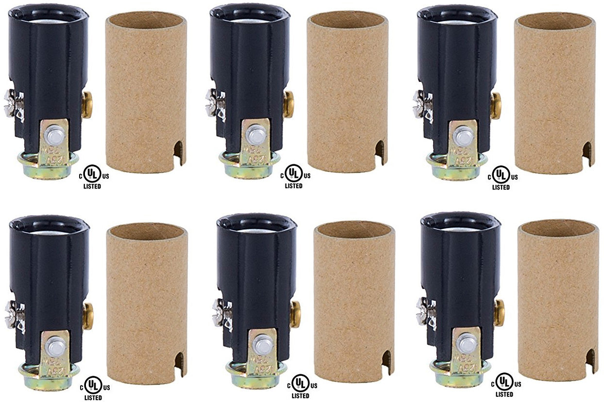 10025 Candelabra Base Keyless Phenolic Socket, 1-1/2 Inch High Overall, 1/8 IP - metal, for lamp making