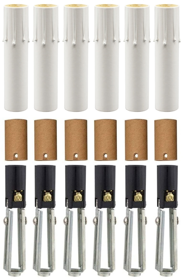 Chandelier Lighting Fixture Socket Kit, Adjustable Height Candelabra E-12 - for candle