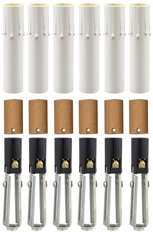 Chandelier Lighting Fixture Socket Kit, Adjustable Height Candelabra E-12 - for candle
