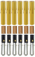 Chandelier Lighting Fixture Socket Kit, Adjustable Height Candelabra E-12 Sockets with Cardboard Insulators and 4-Inch Antique Drip Plastic Candle Cover Sleeves, Set of 6