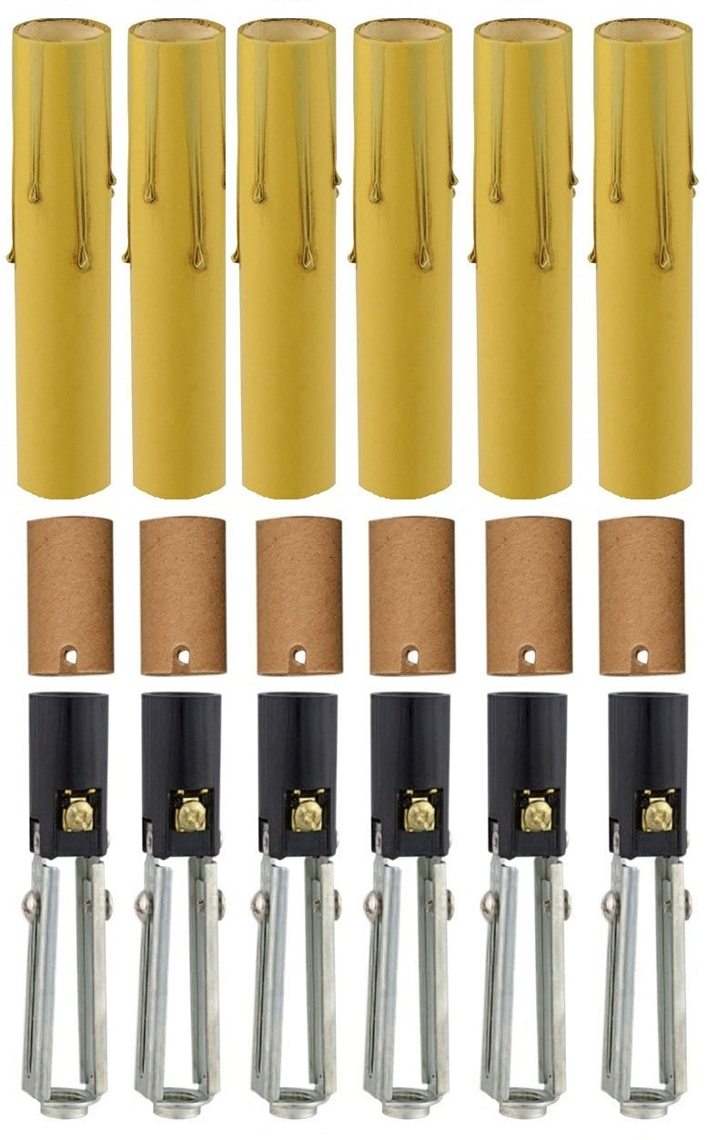 Chandelier Lighting Fixture Socket Kit, Adjustable Height Candelabra E-12 - for candle