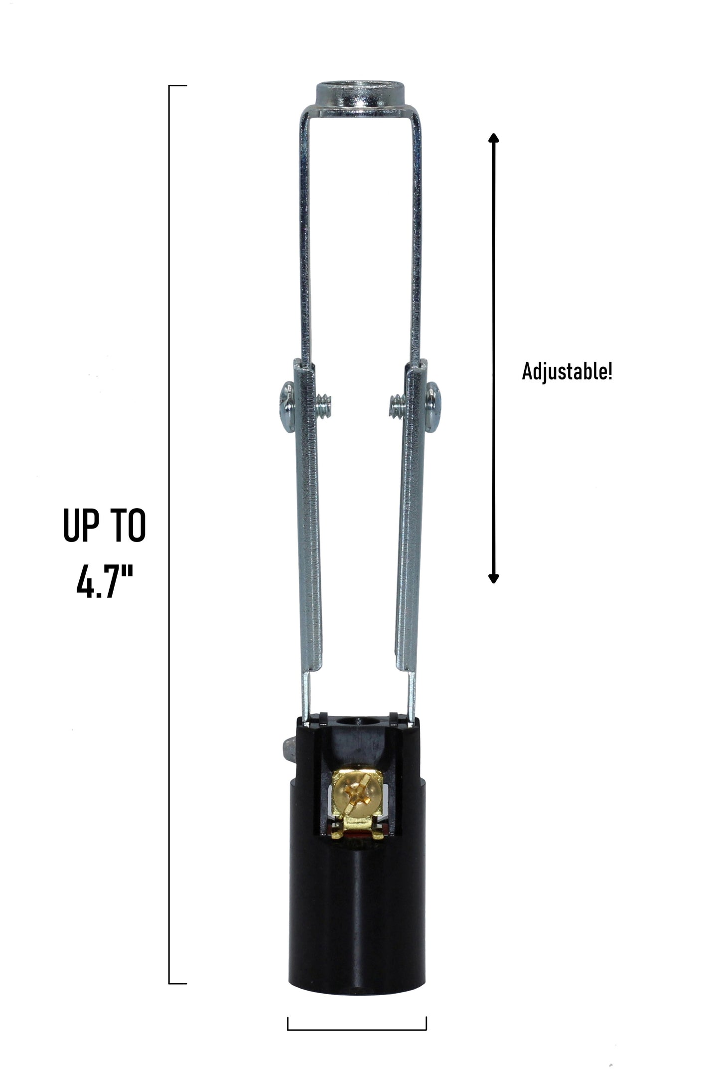 Adjustable E12 Candelabra Sockets for Chandeliers, 3.25 to 4.75 Inch - 2 Pack
