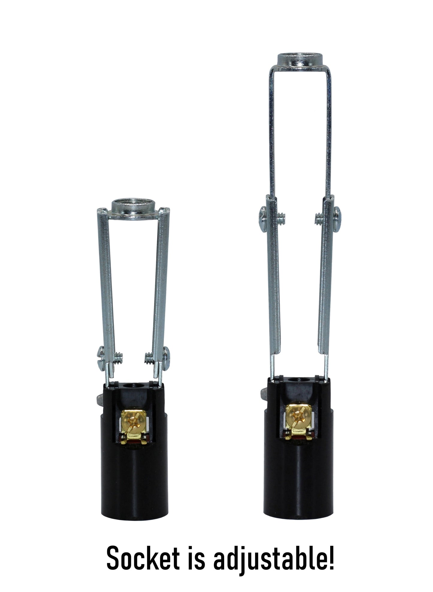 Adjustable E12 Candelabra Sockets for Chandeliers, 3.25 to 4.75 Inch - 2 Pack