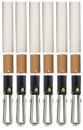 Chandelier Lighting Fixture Socket Kit, Adjustable Height Candelabra E-12 Sockets with Cardboard Insulators and 4-Inch Tall White Plastic Candle Cover Sleeves, Set of 6