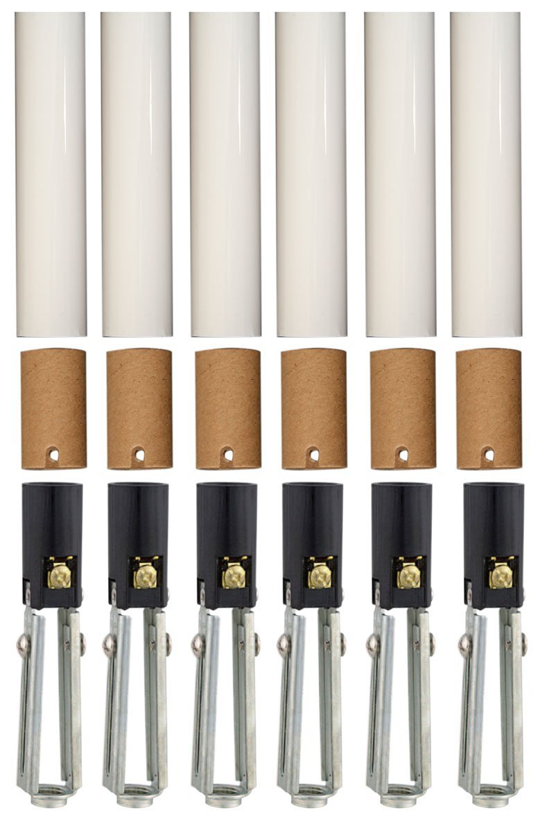 Chandelier Lighting Fixture Socket Kit, Adjustable Height Candelabra E-12 - plastic, for candle