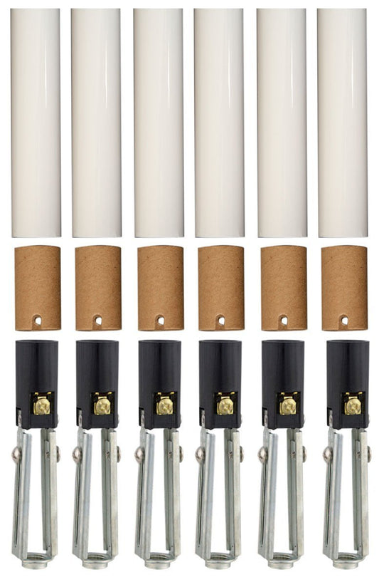 Chandelier Lighting Fixture Socket Kit, Adjustable Height Candelabra E-12 - plastic, for candle