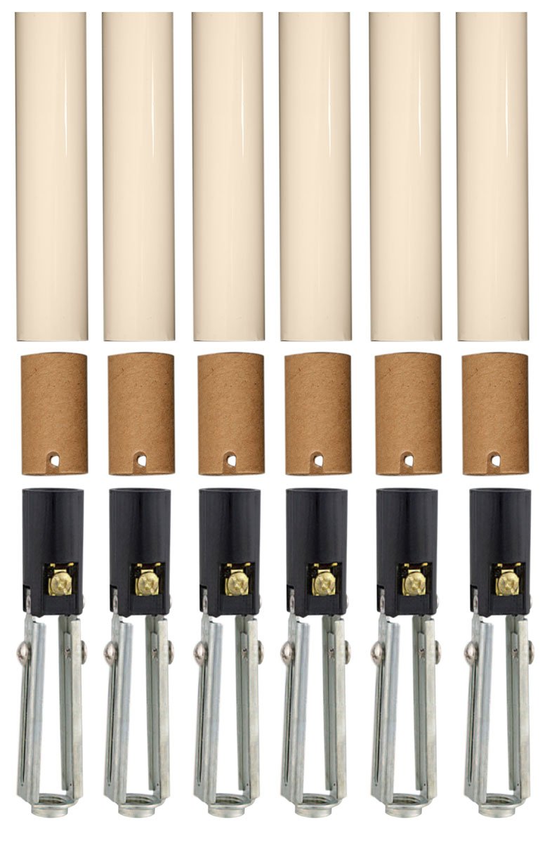 Chandelier Lighting Fixture Socket Kit, Adjustable Height Candelabra E-12 - plastic, for candle