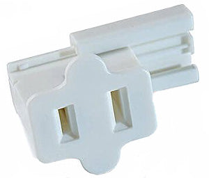 White SPT-1 Female Slip On Plug, Zip Plug, Vampire Plug, Gilbert Plug, Slide - side view