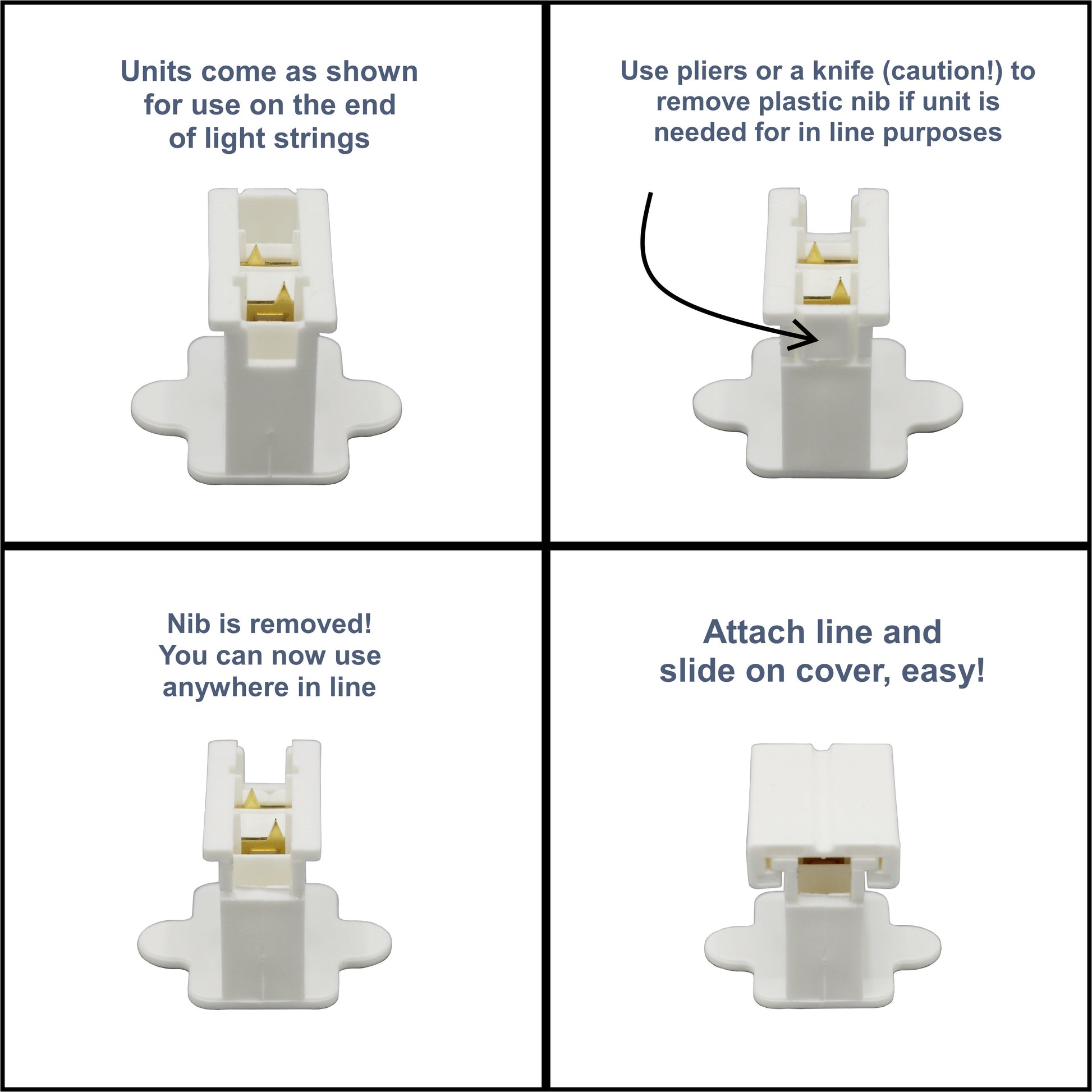 Clear SPT-1 Female Slip On Plug, Zip Plug, Vampire Plug, Gilbert Plug, Slide - close-up