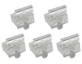 Clear SPT-1 Female Slip On Plug, Zip Plug, Vampire Plug, Gilbert Plug, Slide Together Plug Add On Outlet, Pack of 5