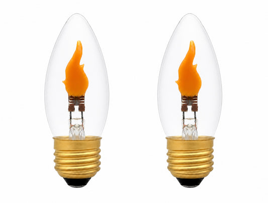 Creative Hobbies LED Flicker Bulbs, 1W E26 Medium Base, 2 Pack