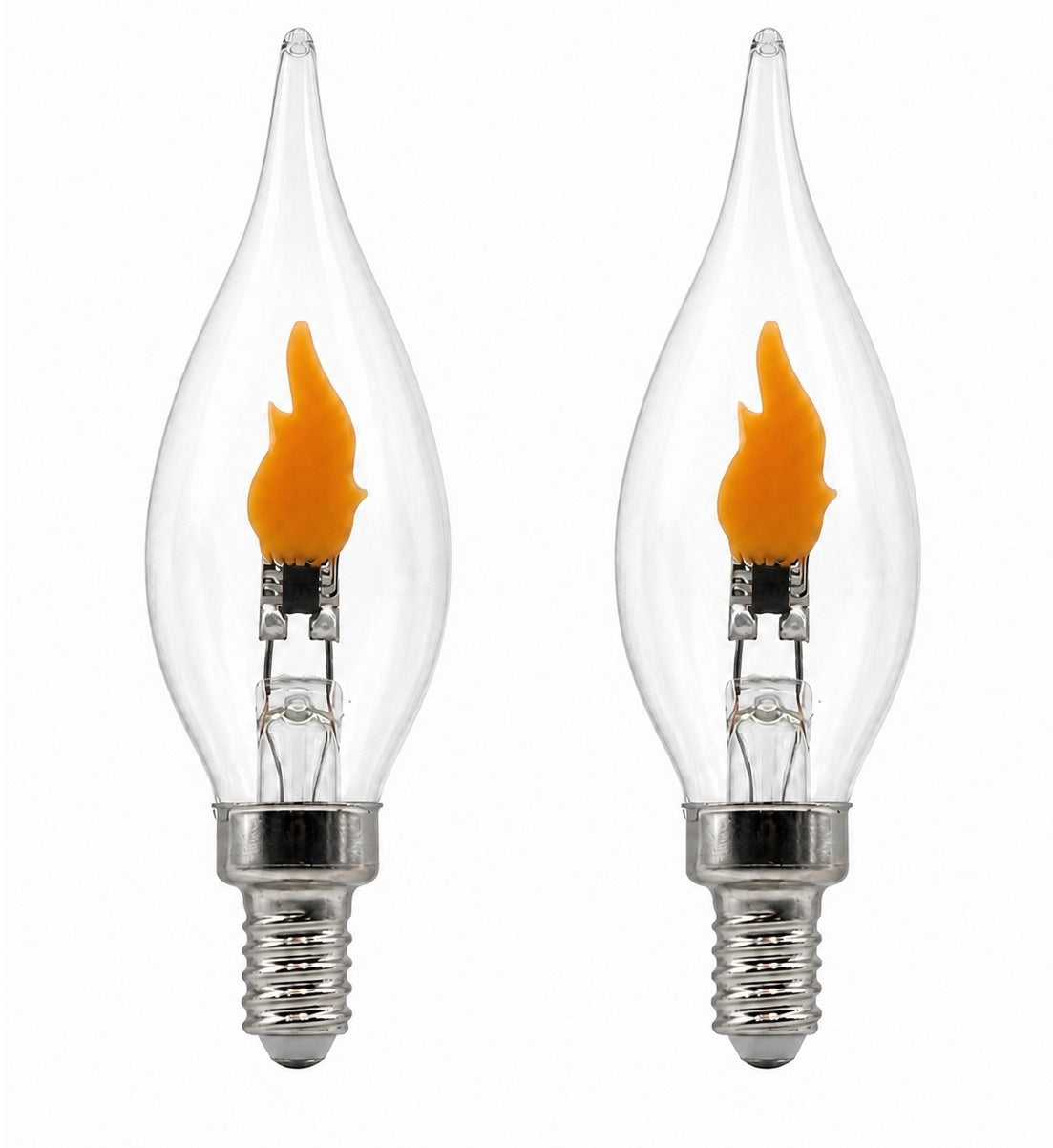 Creative Hobbies E12 LED Flicker Flame Bulbs, 1W, 2 Pack