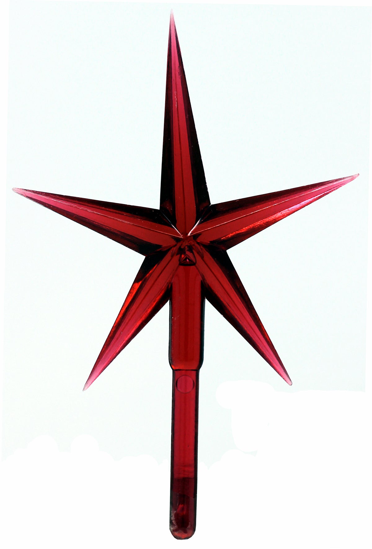 6 Pack Red Stars Ceramic Christmas Tree Lights Plastic Light Decorations - - side view